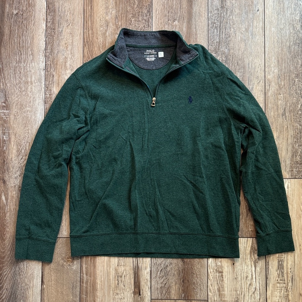 Polo by Ralph Lauren Dark Green Quarter-Zip Sweater